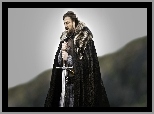 Gra o tron, Game of Thrones, Eddard Stark - Sean Bean, Miecz, Płaszcz