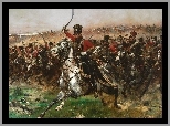 Malarstwo, Obraz, Jean Baptiste Édouard Detaille, Bitwa, Konie