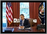 Barack Obama, Gabinet, Flagi, Stany Zjednoczone