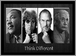 Martin Luther King, John Lennon, Steve Jobs, Albert Einstein