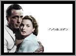 Casablanca, Humphrey Bogart, Ingrid Bergman, białe, tło