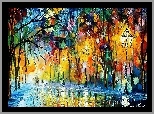 Leonid, Afremov, Park, Spacer, Po Deszczu