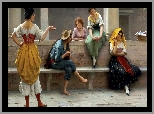 Kobiety, Mężczyzna, Malarstwo, Obraz, Eugene de Blaas