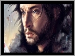 Twarz, Mężczyzna, Postać, Jon Snow, Grafika 2D
