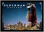 Superman Returns, Brandon Routh, Kate Bosworth, miasto, gwiazdy