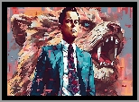 Grafika, Mężczyzna, Leonardo DiCaprio, Wilk, Film, Wilk z Wall Street Film, Aktor