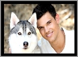 Taylor Lautner, Uśmiech, Głowa, Psa