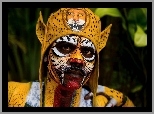 Mężczyzna, Tygrys, Bodypainting