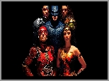 Film, Justice League, Liga Sprawiedliwości, Ray Fisher - Cyborg, Ben Affleck - Batman, Jason Momoa - Aquaman, Ezra Miller - Flash, Gal Gadot - Wonder Woman