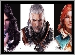 Z gier, Wiedżmin 3, Triss Merigold, Yennefer z Vengerbergu, Geralt z Rivii, Twarze