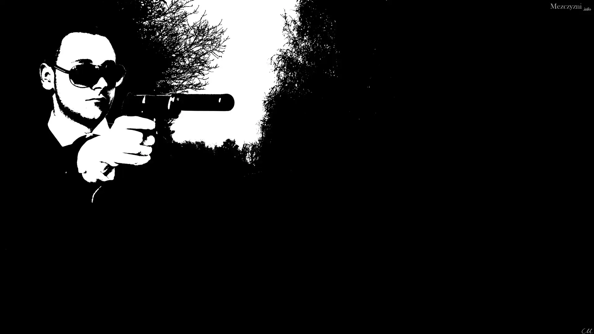 Zabójca, Czarno-białe, Mężczyzna, Pistolet